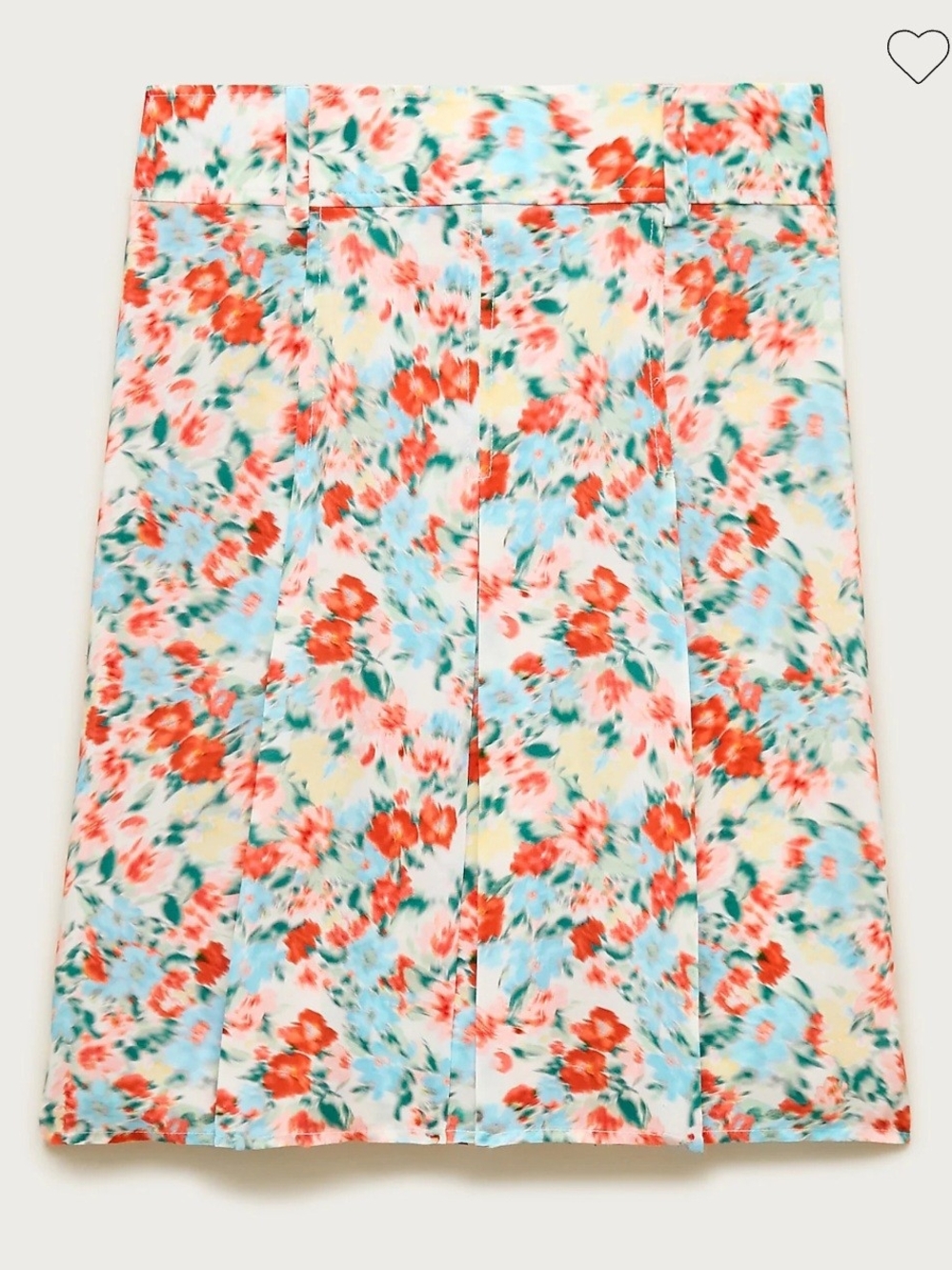 Pleated knee-length skirt in floral print